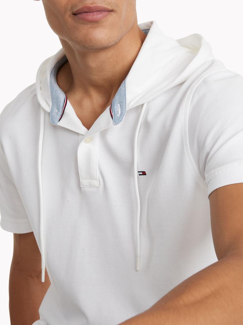 Férfi Tommy Hilfiger Regular fit hooded Polos Fehér | HU 1080NWY